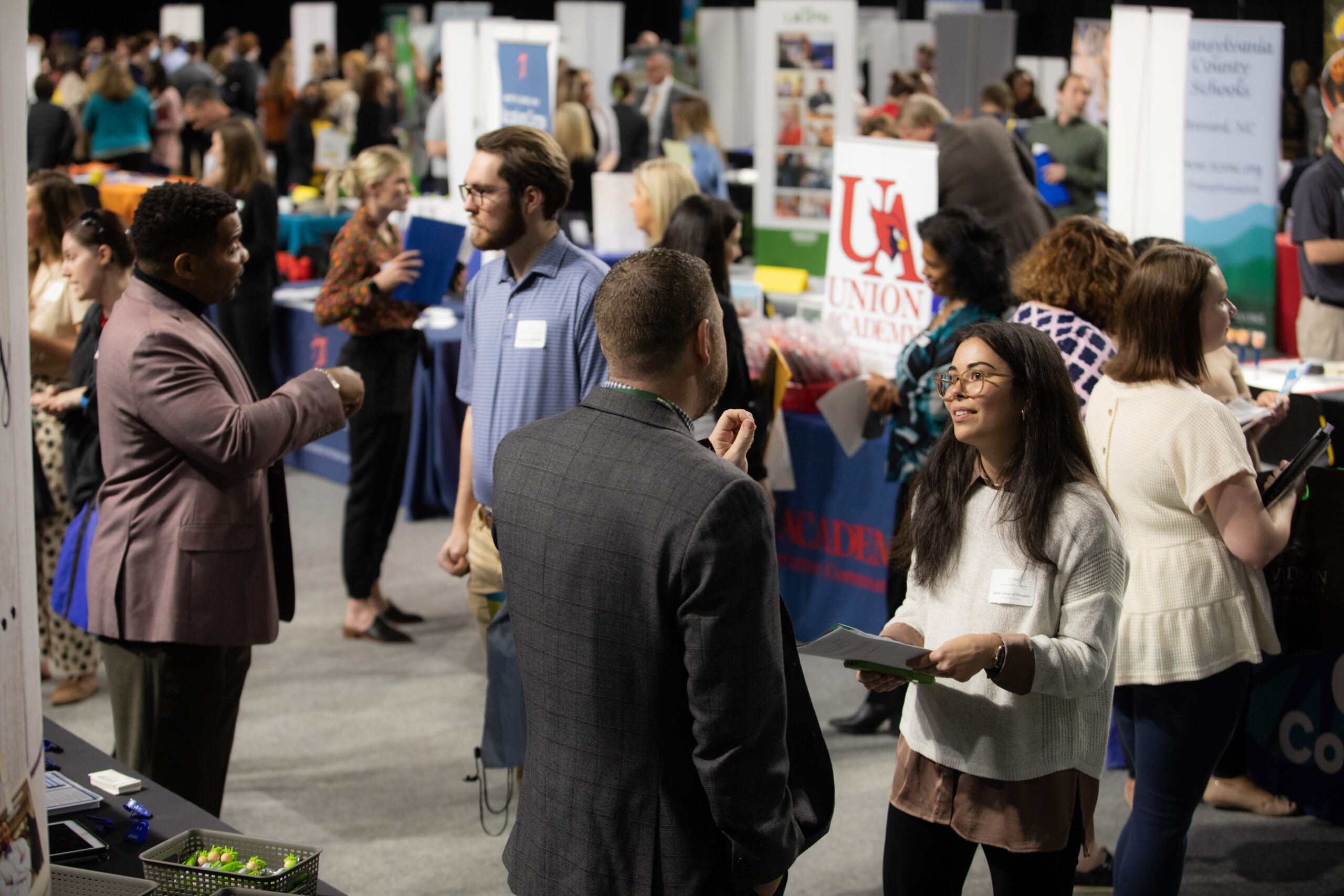 Networking at a career fair